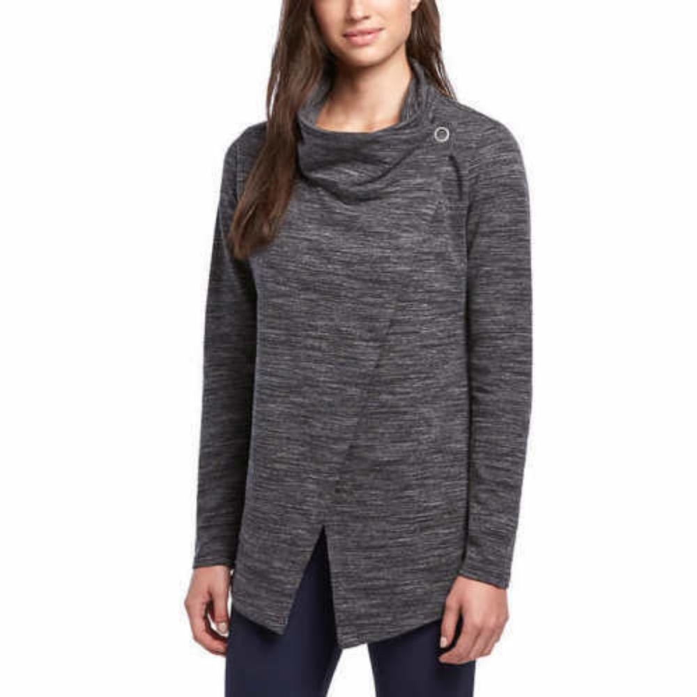 Danskin Women's long French Terry  Wrap Jacket - Picture 2 of 8